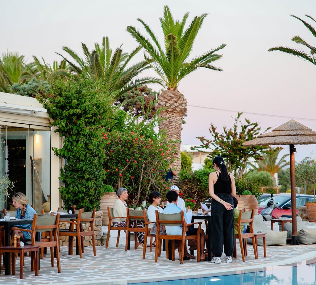Mediterranean dining at a hotel in Naxos
